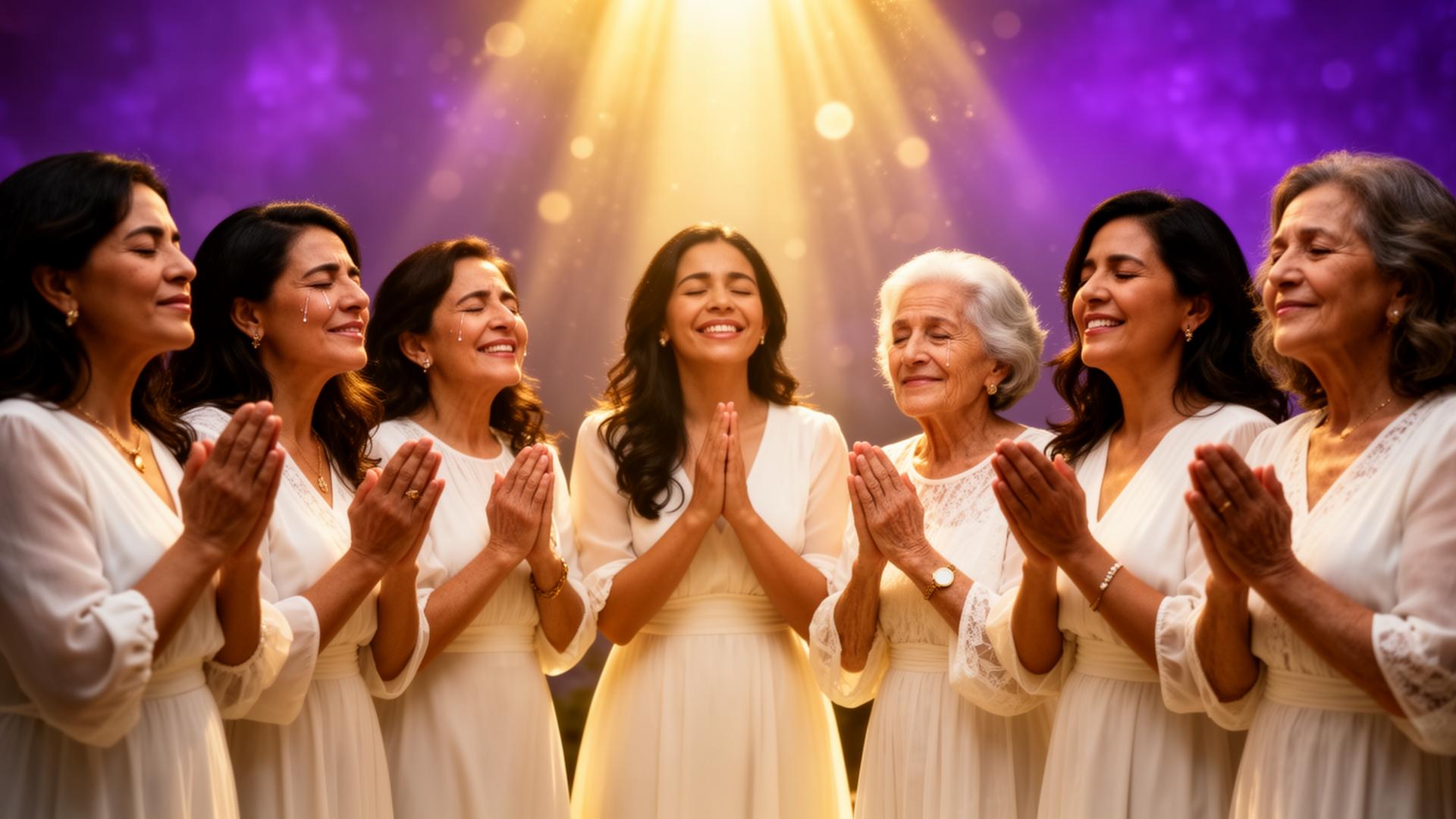 Women in a circle of prayer